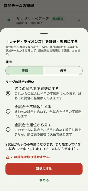 辞退・失格にする