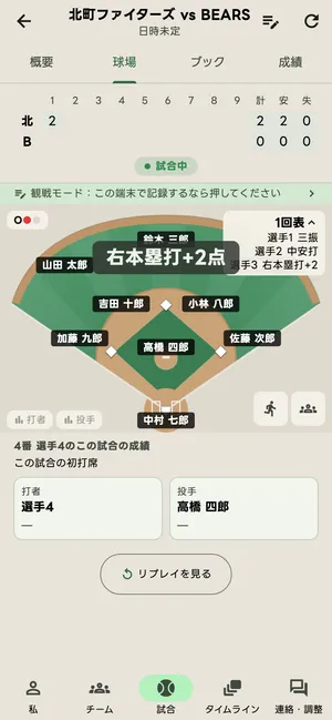 速報の画面